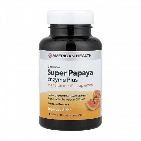 Super Papaya Enzyme Plus Chewable - 180 tabs ( Ферменти та клітковина ) - 65 - Molodo
