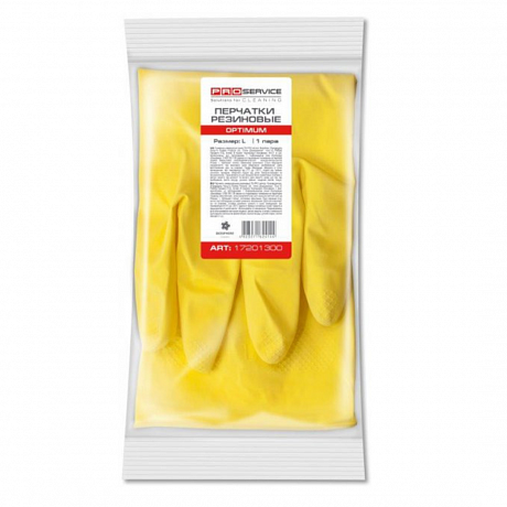 Перчатки хозяйственные латексные PRO service Optimum L 1 пара желтые - 58 - Molodo