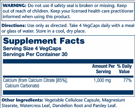 Calcium Citrate 1000mg - 120 vcaps (Кальция Цитрат) - 65 - Molodo