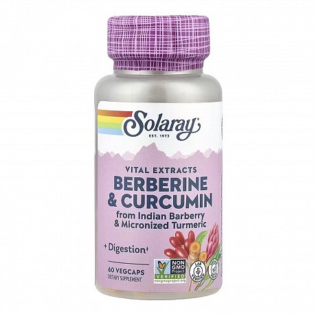 Berberine & Curcumin 600mg - 60 vcaps (Берберин и куркумин, Solaray) - 63 - Molodo