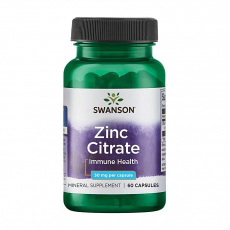 Zinc Citrate 30 mg - 60caps (Цинк цитрат) - 64 - Molodo
