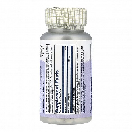 NAC (N-Acetyl-L-Cysteine) 600mg - 60 vcaps (N-ацетил-L-цистеїн Solaray 600 мг) - 66 - Molodo