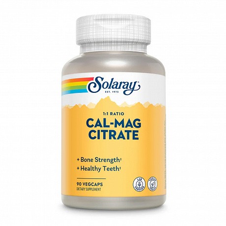 Calcium & Magnesium Citrate - 90 vcaps (Кальцій та магній цитрат, Solaray) - 65 - Molodo