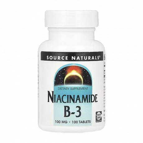 Niacinamide B-3 100 mg - 100 tabs (Source Naturals Ниацинамид как источник витамина B) - 66 - Molodo