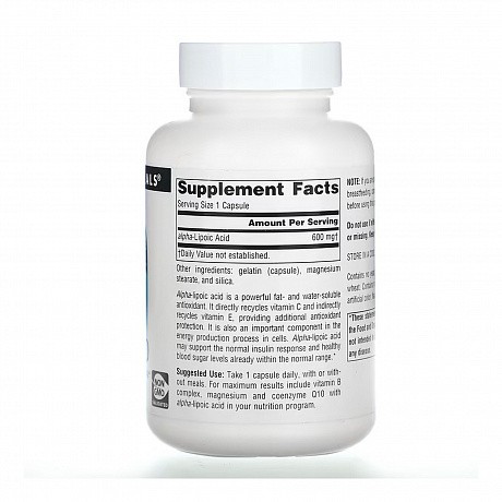 Alpha Lipoic Acid 600mg - 60 caps (Source Naturals Альфа-ліпоєва кислота в капсулах) - 67 - Molodo