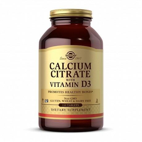 Calcium Citrate with Vitamin D3 - 240 tabs (Солгар цитрат кальция с витамином D3 - 64 - Molodo