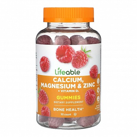 Calcium Magnesium & Zinc + Vitamin D Adult - 90 gummies (Кальцій, магній, цинк + вітамін D3) - 64 - Molodo