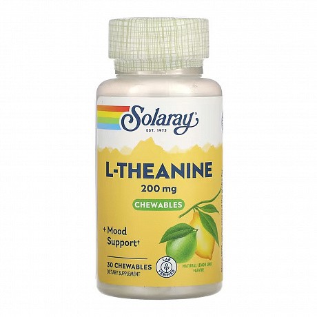 L-Theanine 200mg - 30 chewables (L-теанін, натуральний лимон і лайм, 200 мг, 30 жувальних таблеток) - 64 - Molodo