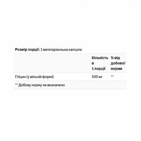 Glycine 500mg - 100 vcaps (Глицин Solgar) - 67 - Molodo