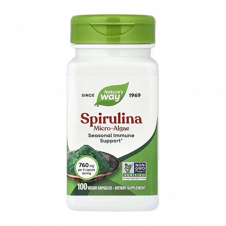 Spirulina Micro-Algae - 100 vcaps (Микроводоросли спирулины) - 64 - Molodo