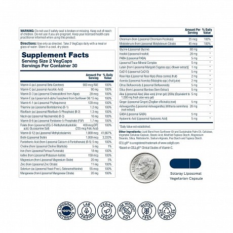 Liposomal Multivitamin Womens - 60 vcaps (Мультивітаміни для жінок Solaray) - 66 - Molodo