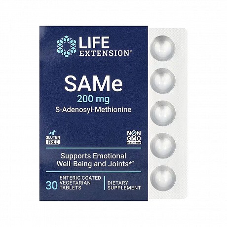 SAMe 200mg - 30 enteric-coated vegetarian tabs (SAMe, S-аденозилметіонін, 200 мг) - 64 - Molodo