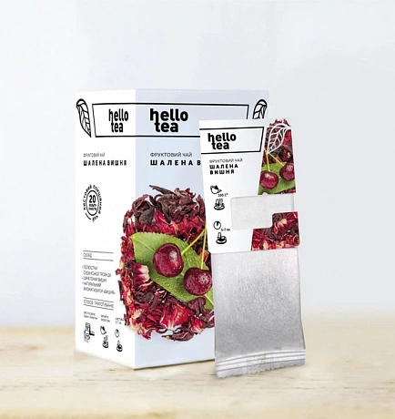 Чай ягодно-травяной Hello Tea Wild Cherry (Хелло Ти Безумная Вишня) без кофеина в пакетиках, 20 шт - 62 - Molodo