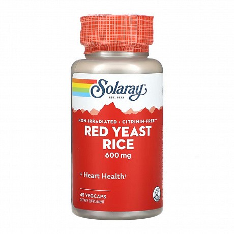 Red Yeast Rice 600mg - 45 vcaps (Червоний дріжджовий рис Solaray) - 65 - Molodo