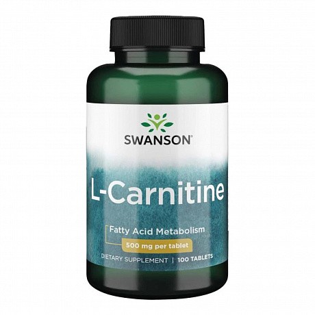 L-Carnitine 500mg - 100caps (Swanson L-карнитин 500 мг, 100 таблеток) - 64 - Molodo
