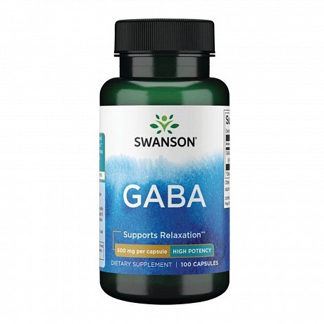 GABA 500 mg - 100 caps (Swanson ГАМК 500 мг, 100 капсул) - 64 - Molodo