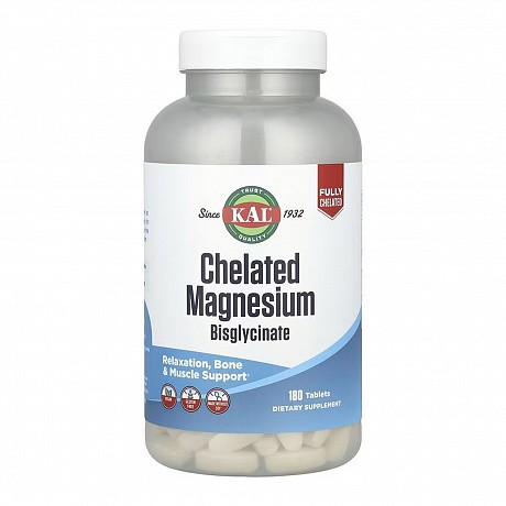 Chelated Magnesium Bisglycinate - 180 tabs (Магния бисглицинат хелатный) - 63 - Molodo