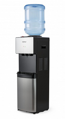 Кулер для води HotFrost V400BS чорний з сріблястим, з шафкою-холодильником, компресорне охолодження - 80 - Molodo