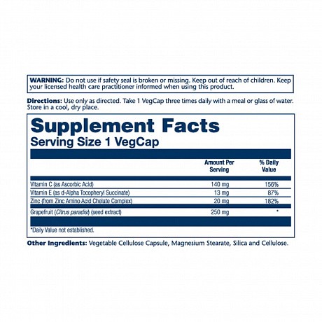 Grapefruit Seed Extract 250mg - 60 veg caps (Екстракт насіння грейпфрута ) - 64 - Molodo