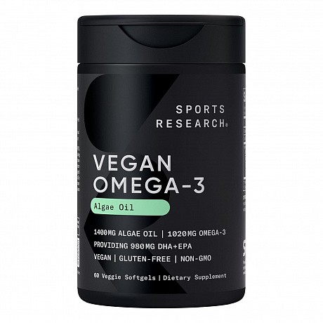 Vegan Omega-3 1400mg - 60 softgels (Sport Research омега-3 из масла микроводорослей) - 64 - Molodo