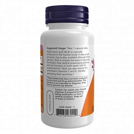 Alpha Lipoic Acid 250mg - 120 veg caps (Альфа-ліпоєва кислота) - 68 - Molodo