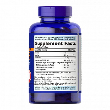 Triple Strength Omega-3 Fish Oil 1400 mg (950 mg Active Omega-3) - 120 softgels (Омега-3) - 65 - Molodo
