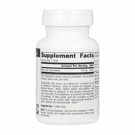 Niacinamide B-3 100 mg - 100 tabs (Source Naturals Ниацинамид как источник витамина B) - 67 - Molodo