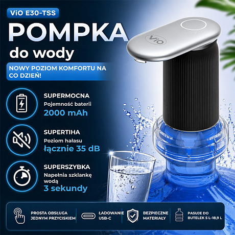 Помпа для води електрична ViO E30-TSS, чорна - 64 - Molodo