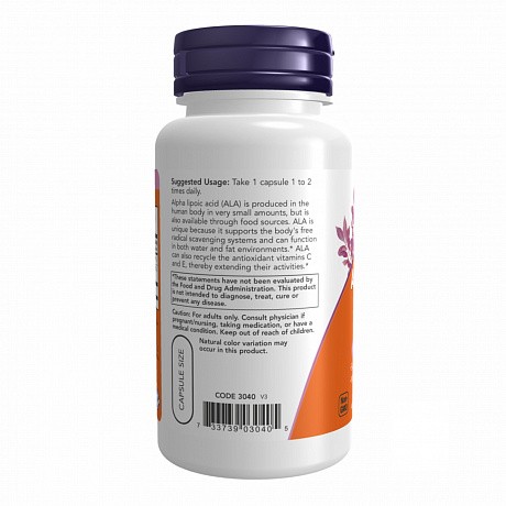 Alpha Lipoic Acid 100mg - 60 veg caps (Альфа-липоевая кислота) - 67 - Molodo