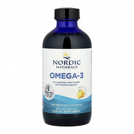 Omega-3 - 237 ml (Жидкий очищенный рыбий жир с лимонным вкусом) - 64 - Molodo