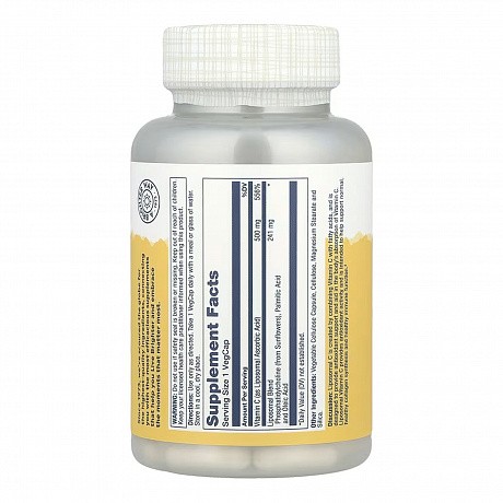 Liposomal Vitamin C 500mg - 100 vcaps (Вітамін С ліпосомальний Solaray) - 66 - Molodo