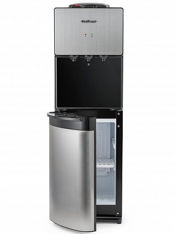Кулер для води HotFrost V400BS чорний з сріблястим, з шафкою-холодильником, компресорне охолодження - 79 - Molodo
