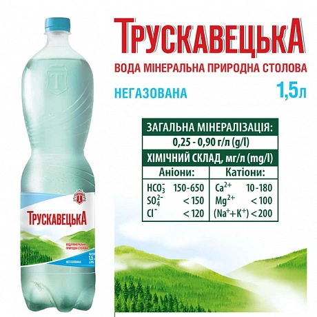 Трускавецька 1,5 л вода негазована, 6 шт - 66 - Molodo