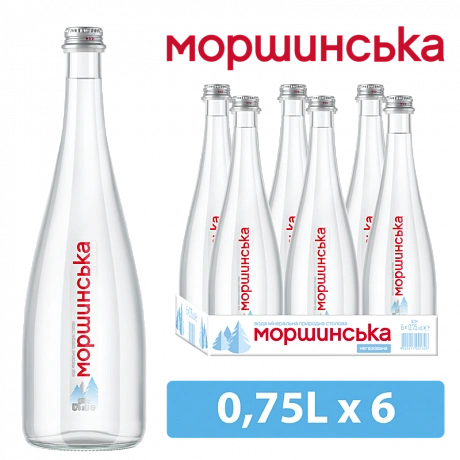 Моршинськая 0,75 л вода негазированная, в стеклянной бутылке,  6 шт. - 62 - Molodo