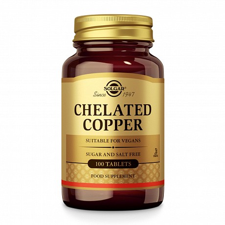 Chelated Copper - 100 tabs (Solgar хелатная медь в таблетках) - 66 - Molodo