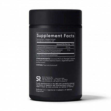 CoQ10 100mg - 120 veg softgels (Sport Research коэнзим Q10 с экстрактом черного перца) - 67 - Molodo