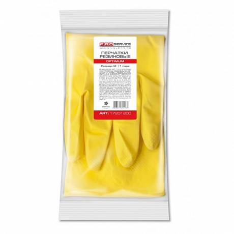 Рукавиці господарські латексні PRO service Optimum M 1 пара жовті - 58 - Molodo