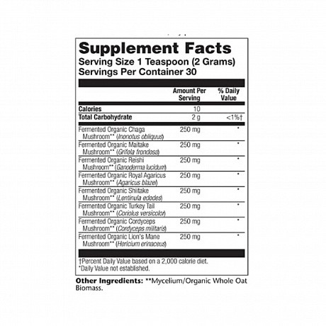 Organic Fermented Mushroom Complete 2000mg - 60g (Грибний комплекс) - 65 - Molodo