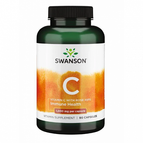Vitamin C with Rose Hips 1000 mg - 90 caps (Вітамін С з шипшиною) - 64 - Molodo