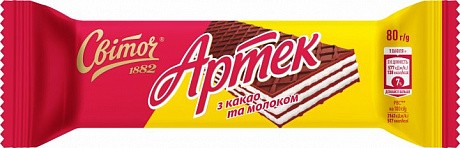 Вафлі Світоч Артек Какао + Молоко, 80 г - 58 - Molodo