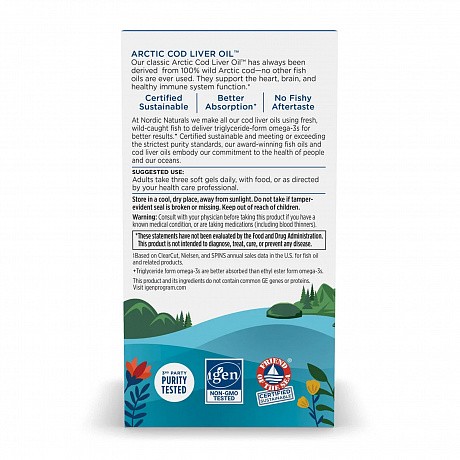 Arctic Cod Liver Oil - 90 softgels (Рыбий жир из печени трески) - 69 - Molodo