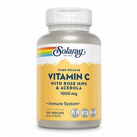 Vitamin C with Rose Hips & Acerola 1000mg - 100 vcaps (Вітамін С з шипшиною) - 64 - Molodo