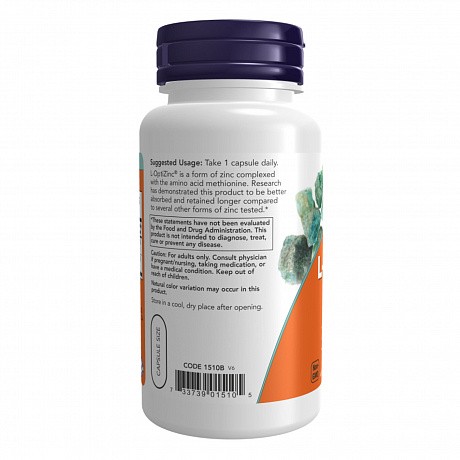 L-Optizinc(R) 30mg+Copper - 100 vcaps (Цинк) - 67 - Molodo