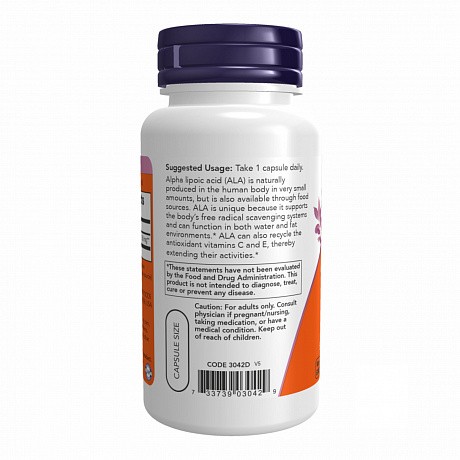 Alpha Lipoic Acid 250 mg – 60 veg caps (Альфа-липоевая кислота) - 67 - Molodo