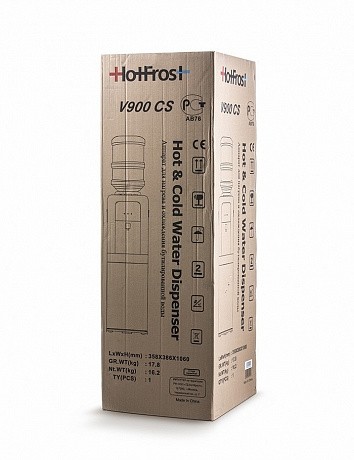 Кулер для води HotFrost V900CS сріблястий з чорним, з шафкою, компресорне охолодження - 83 - Molodo
