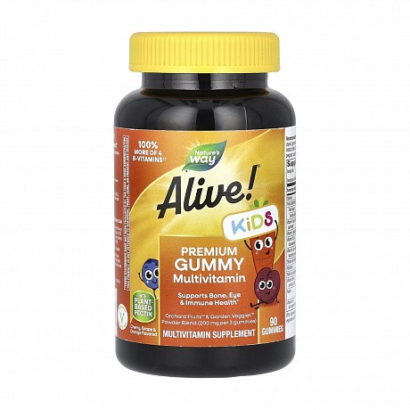 Alive! Premium Children's Gummy Multivitamin - 90 gummies Cherry, Orange Grape (Мультивітаміни) - 64 - Molodo