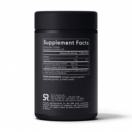 Evening Primrose Oil 1300mg - 120 softgels (Sport Research олія насіння примули вечірньої) - 65 - Molodo