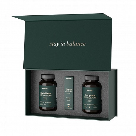 MIND SHI Mushroom+CBD Oil Premium Box (Комплекс грибів із заспокійливим ефектом+КБД Олія) - 68 - Molodo