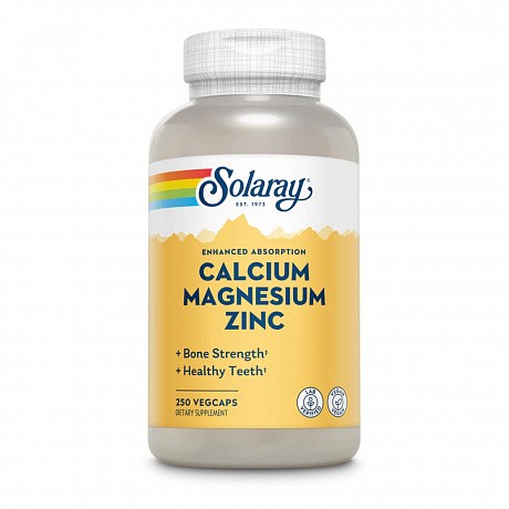 Calcium Magnesium Zinc - 250 vcaps (Кальцій, магній і цинк, Solaray) - 65 - Molodo
