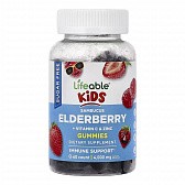 Sambucus Elderberry + Vitamin C and Zinc Kids Sugar Free - 60 gummies (Дієтична добавка з бузиною) - 70 - Molodo